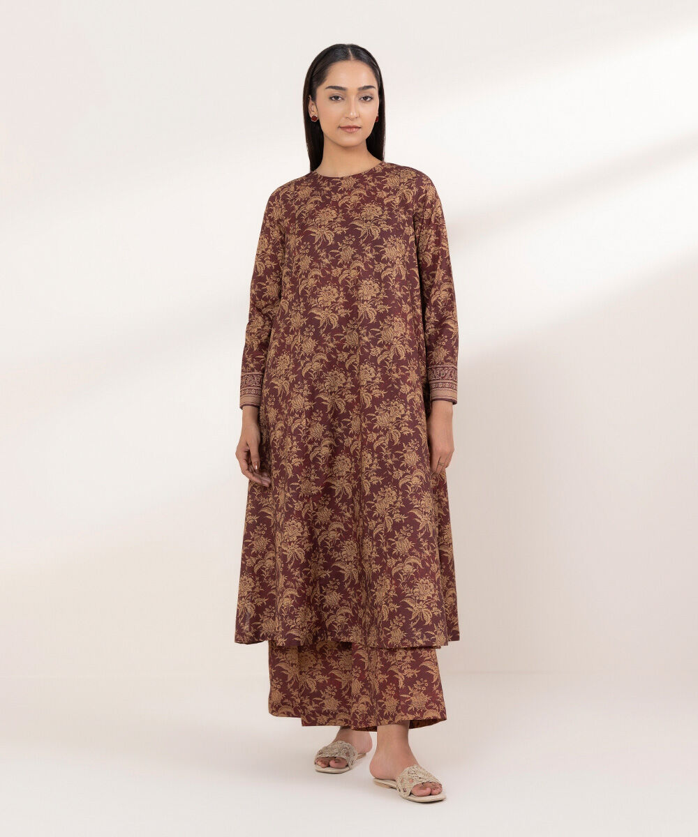 Women's RTW Lawn Red Printed A-Line Shirt