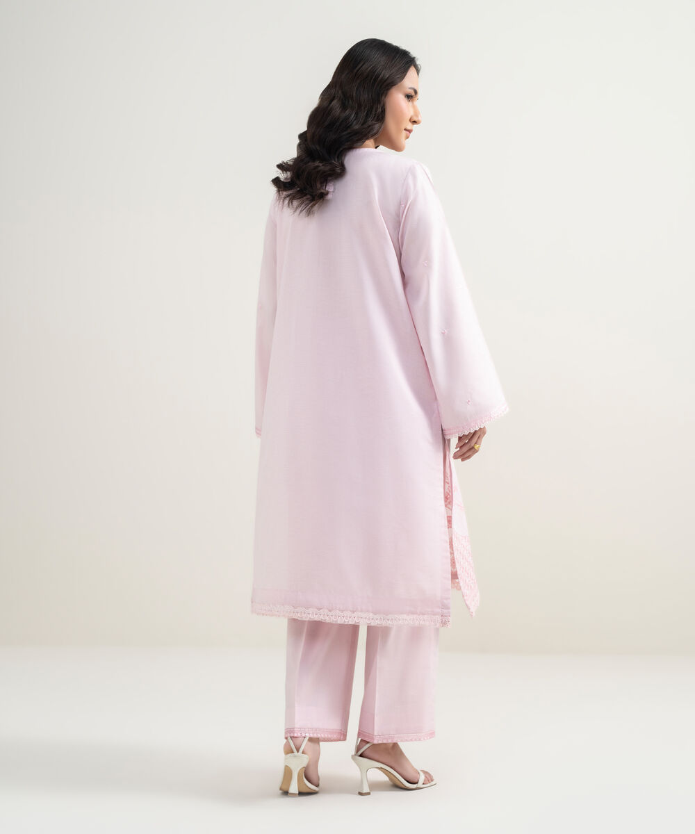 Women's RTW Zari Lawn Embroidered Light Pink 2 Piece Suit
