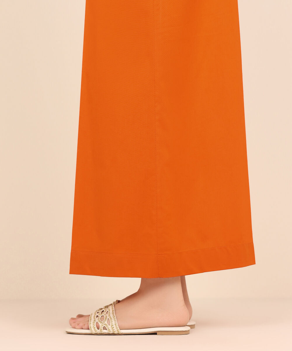 Women's RTW Cambric Orange Dyed Flared Pants