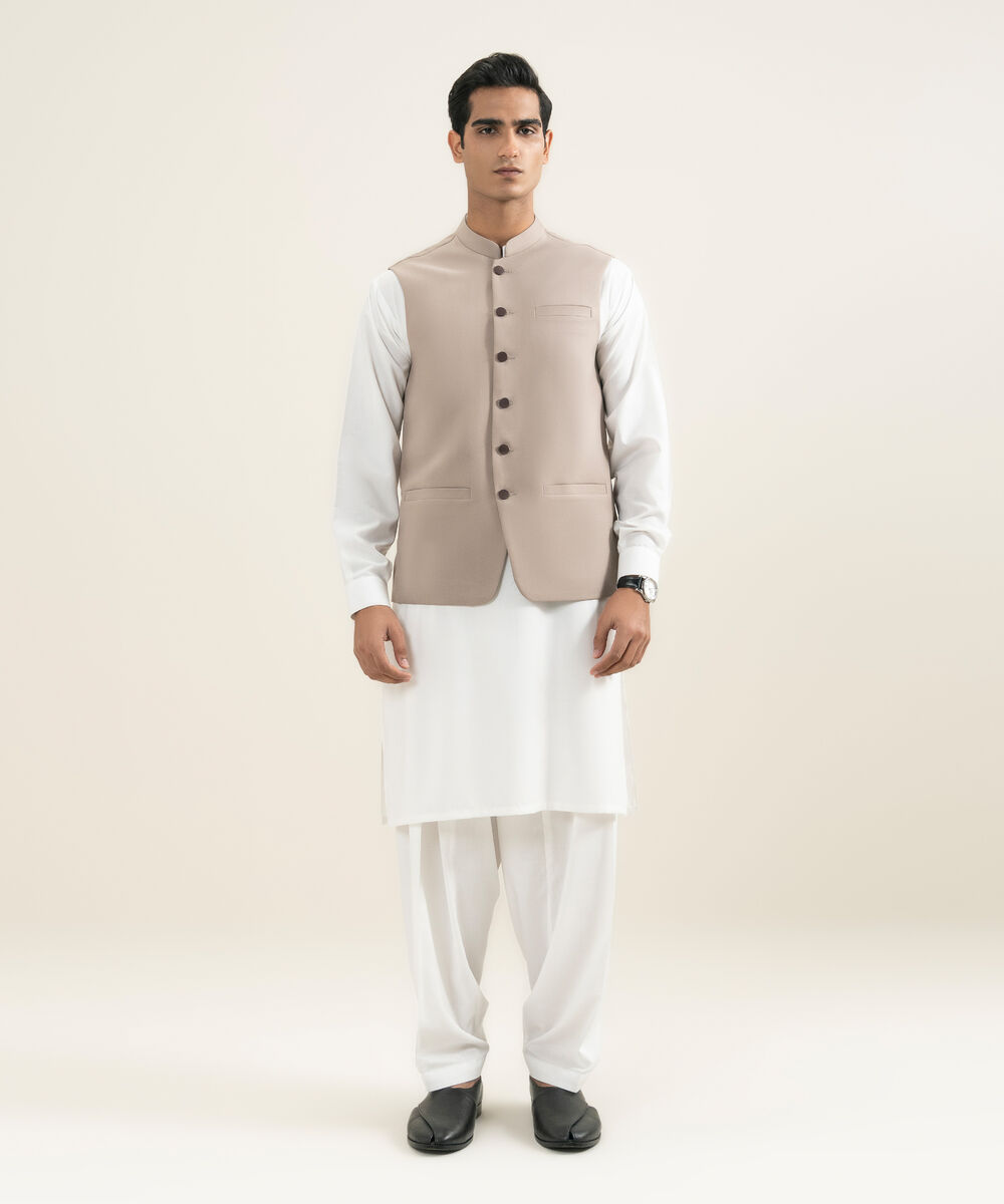 Men's khaki Premium Wash & Wear Waistcoat