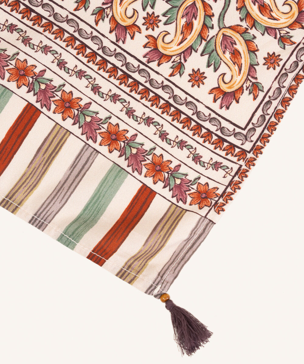 Viscose Linen Printed Brown Dupatta