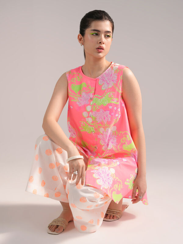 2 Piece - Printed Dobby Suit