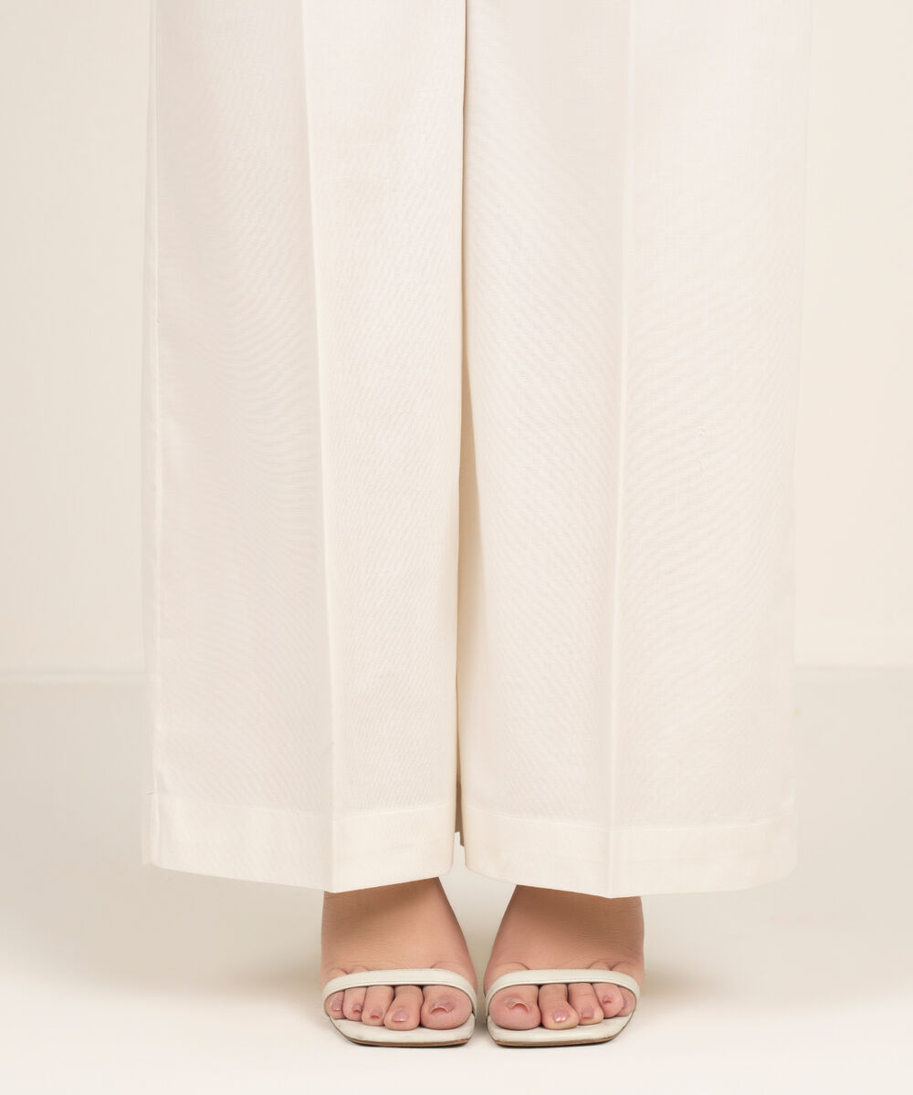 Women's RTW Cambric Solid White Culottes