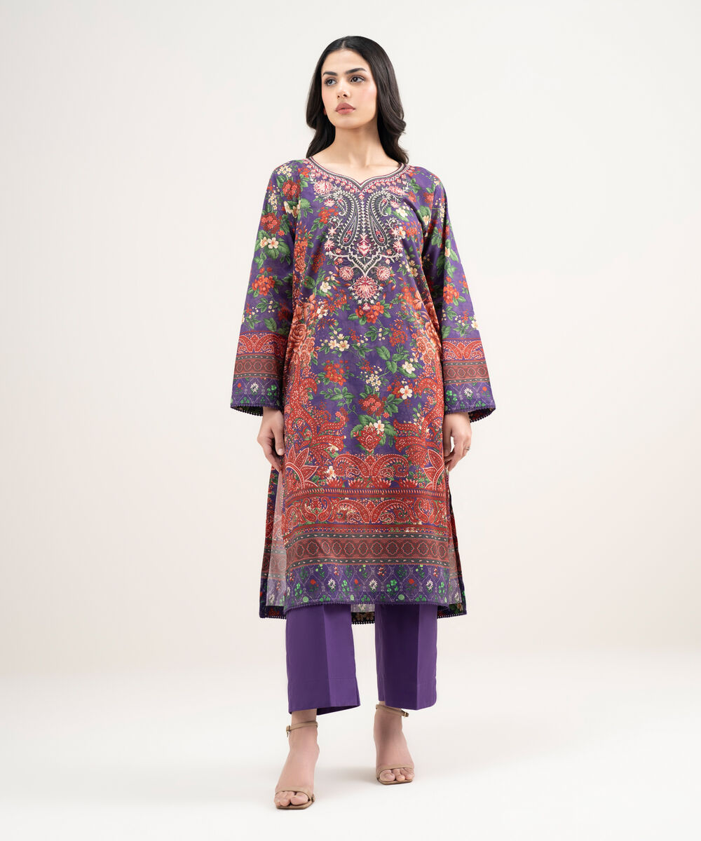 Women's RTW Lawn Embroidered Multi Straight Shirt