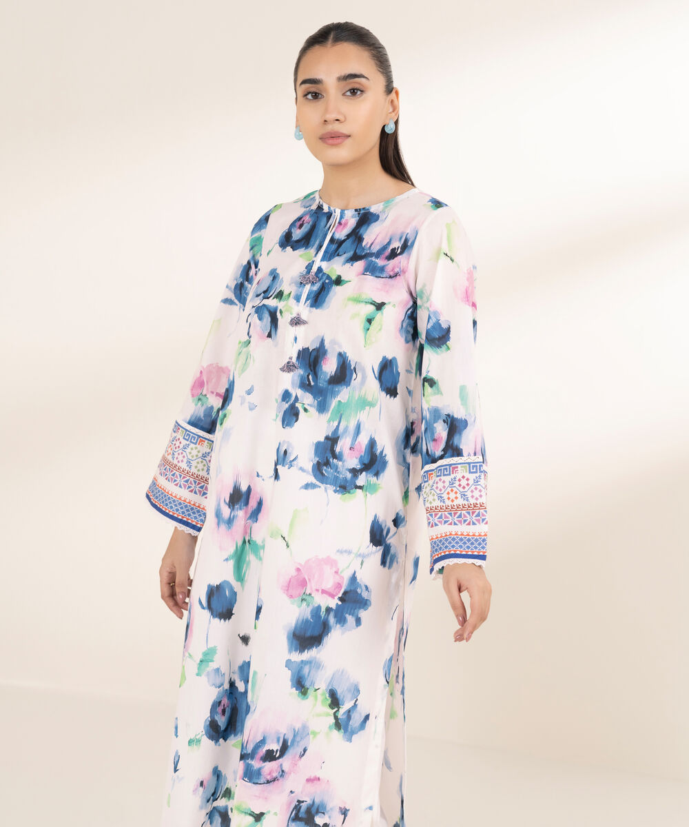 Women's RTW Lawn Multi Printed A-Line Shirt