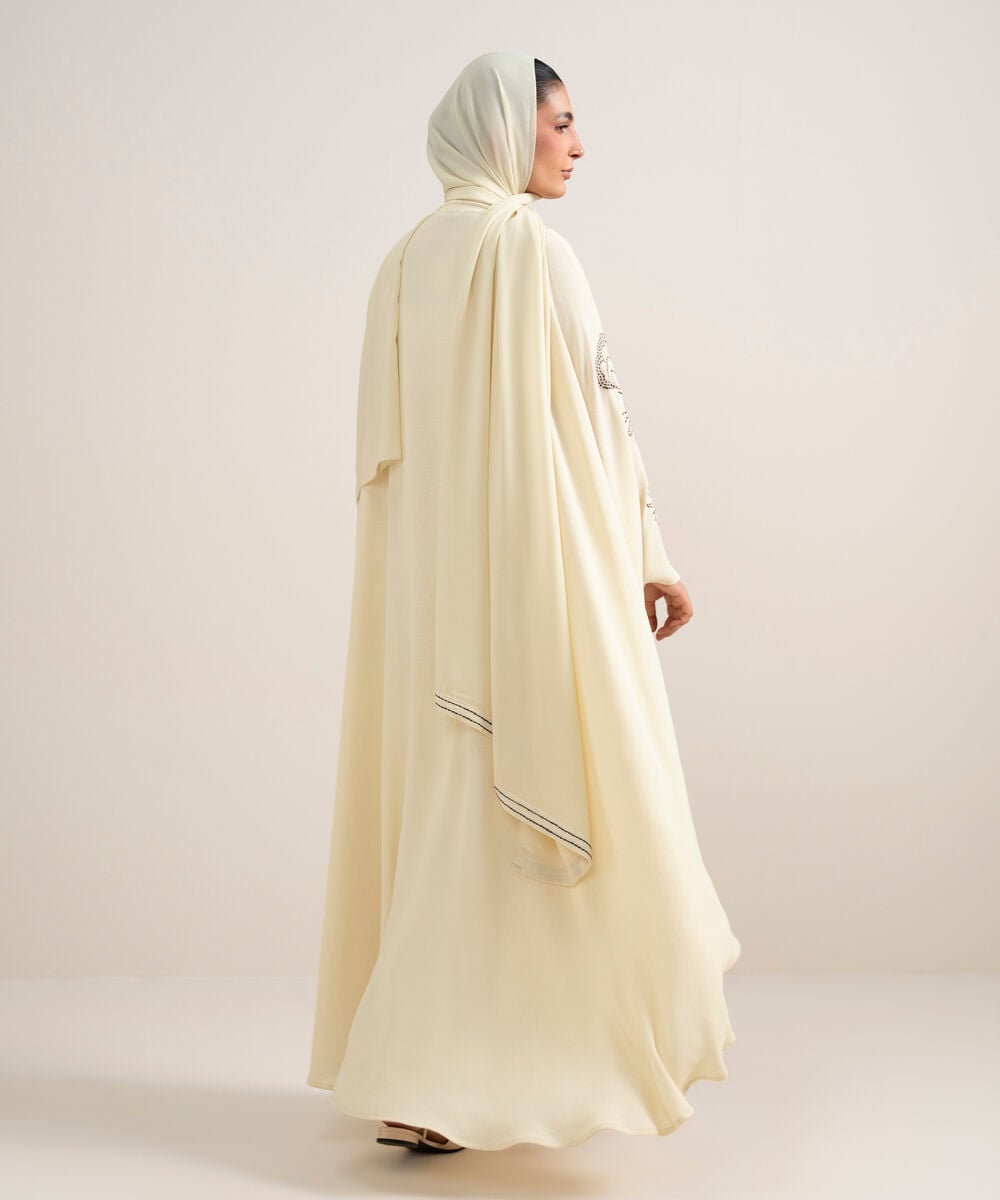 Women's Ivory Kaftan Abaya Set
