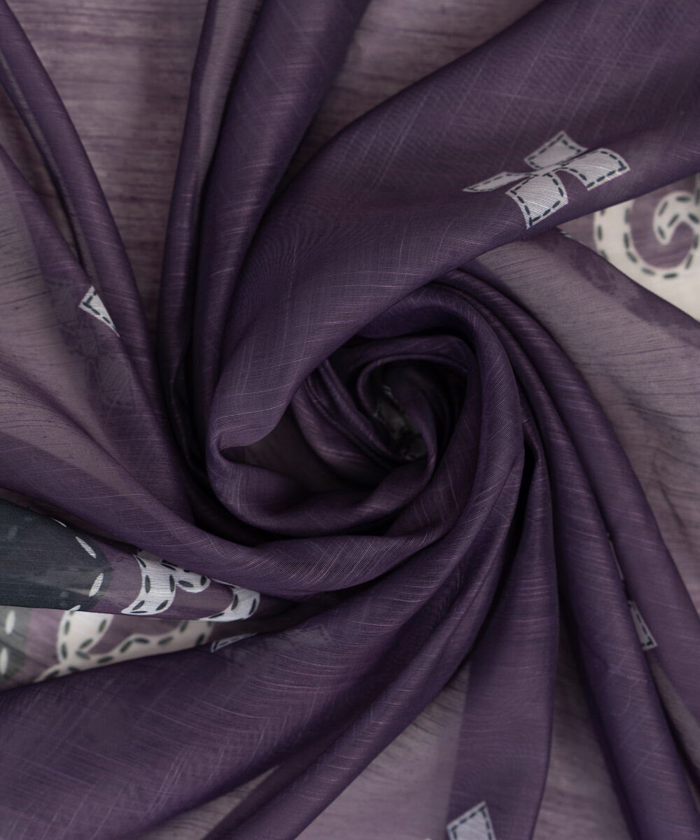 Manaar Printed Purple Dupatta
