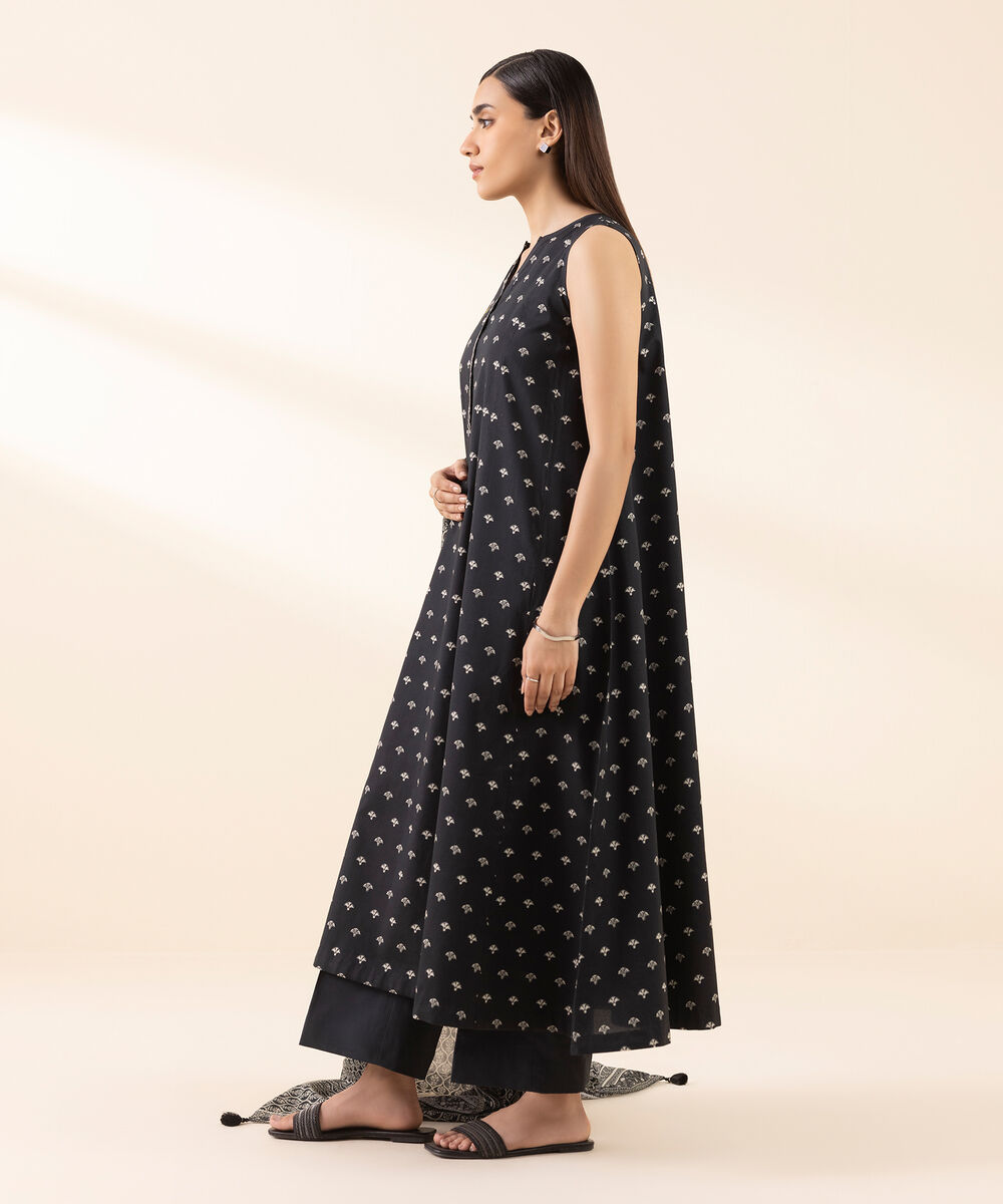 Women's Unstitched Lawn Printed Black 3 Piece Suit