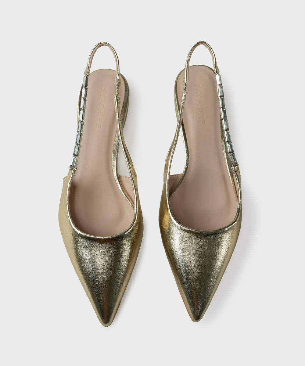 Women's Gold Slingback Heels
