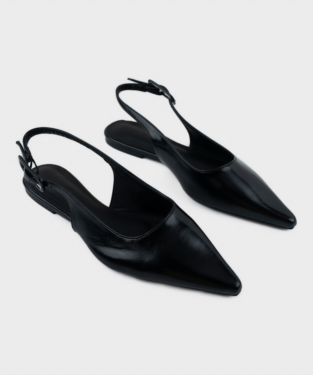 Women's Black Slingback Flats