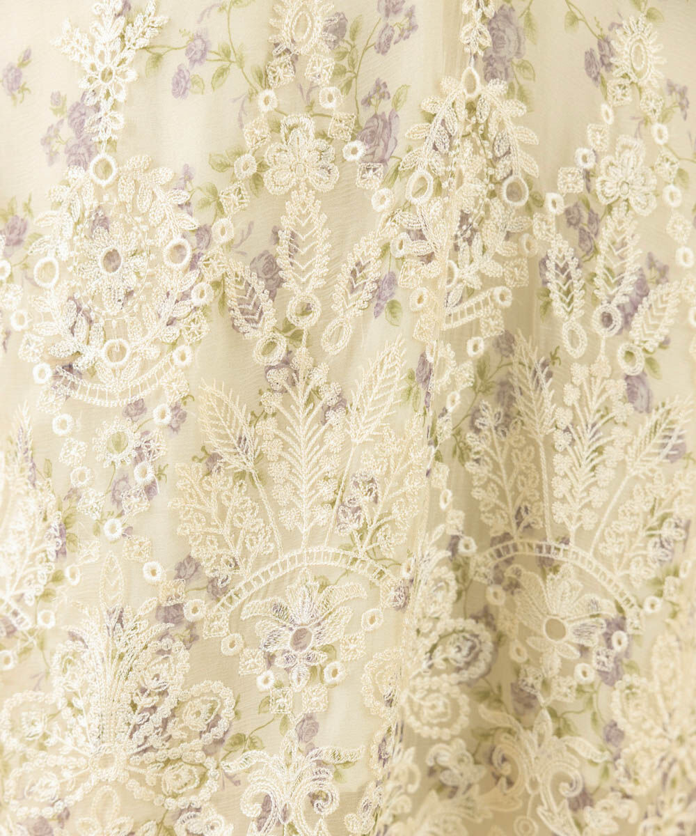 Unstitched Women's Embroidered Viscose Chiffon Beige Three Piece Suit