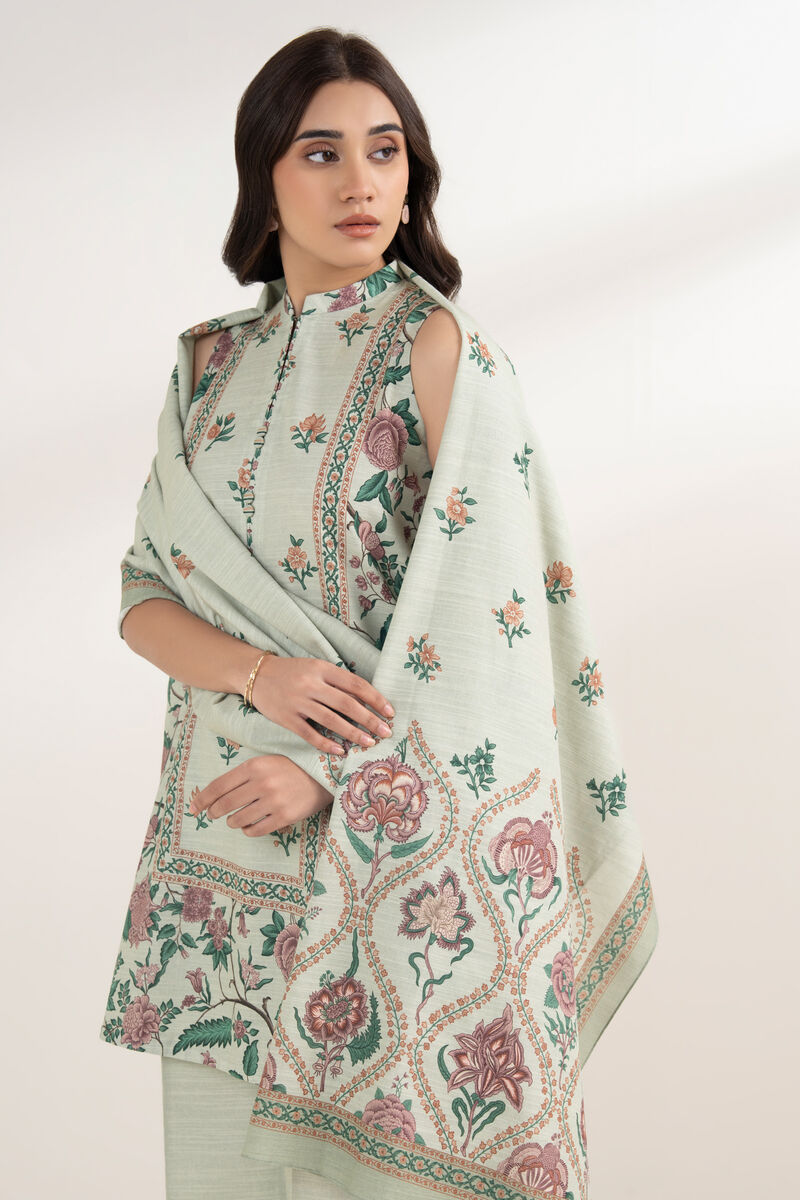 3 Piece - Printed Cotton Suit