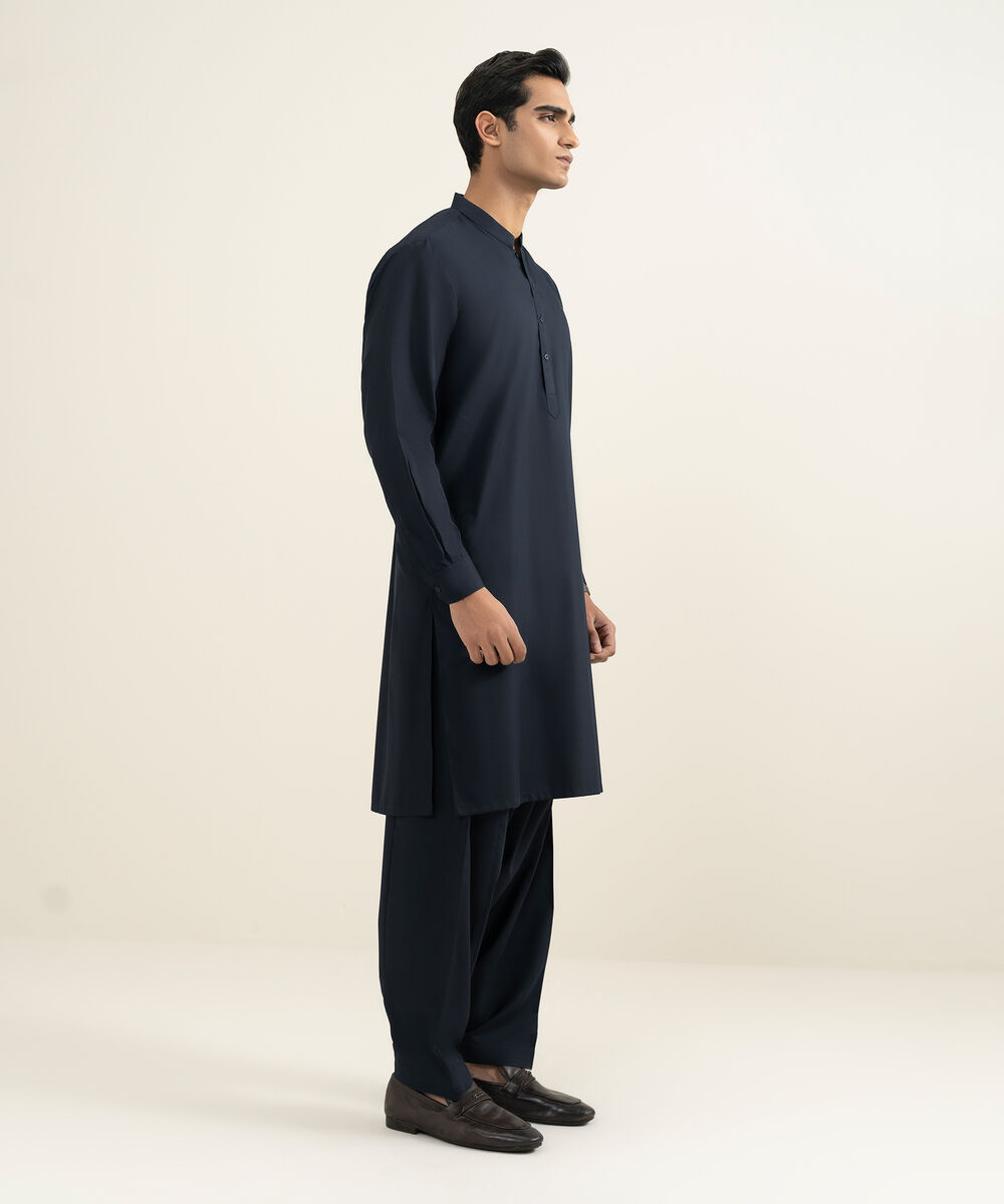 Men's Stitched Navy Kurta Shalwar