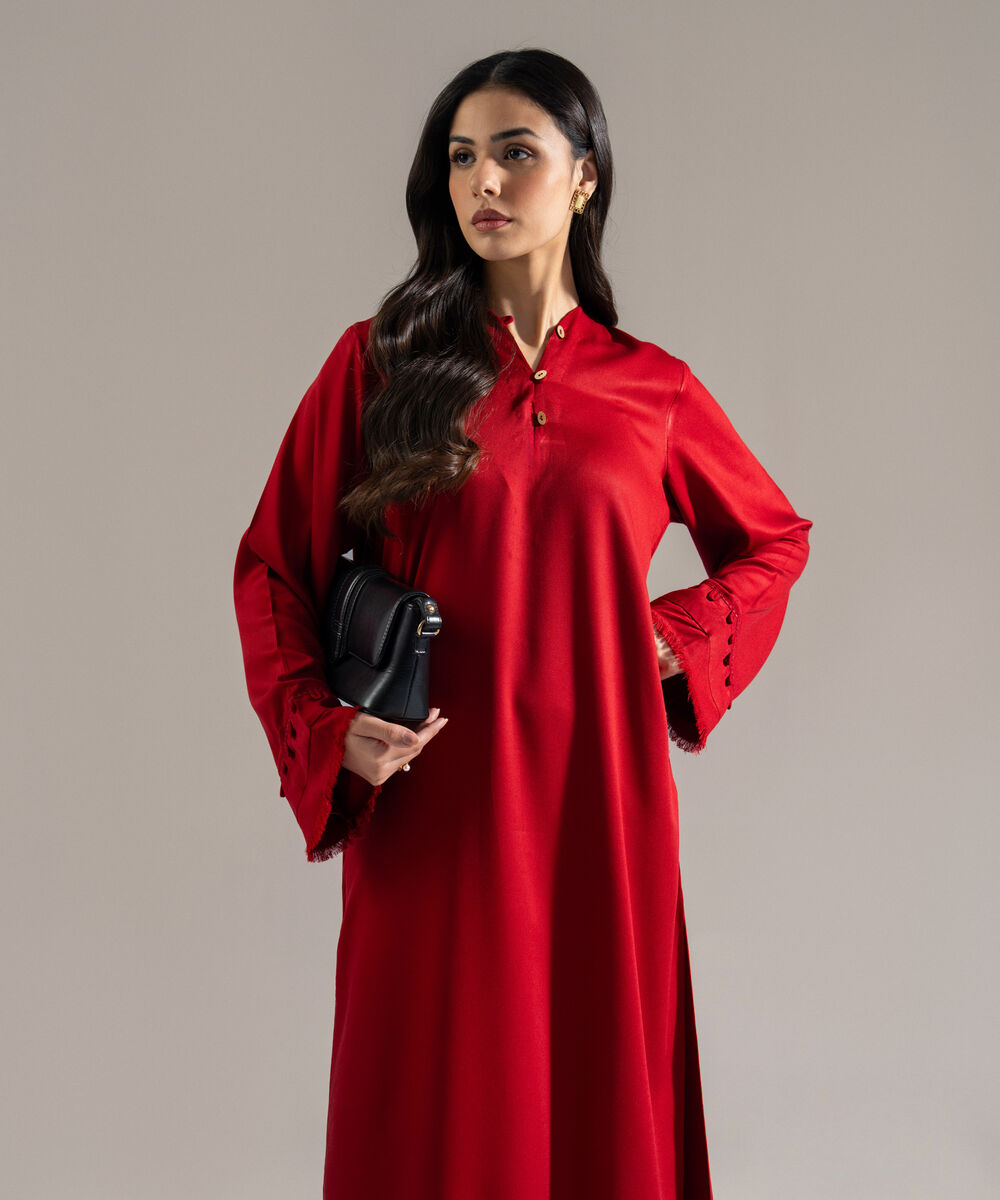 Women's RTW Bedford Solid Red 2 Piece Suit