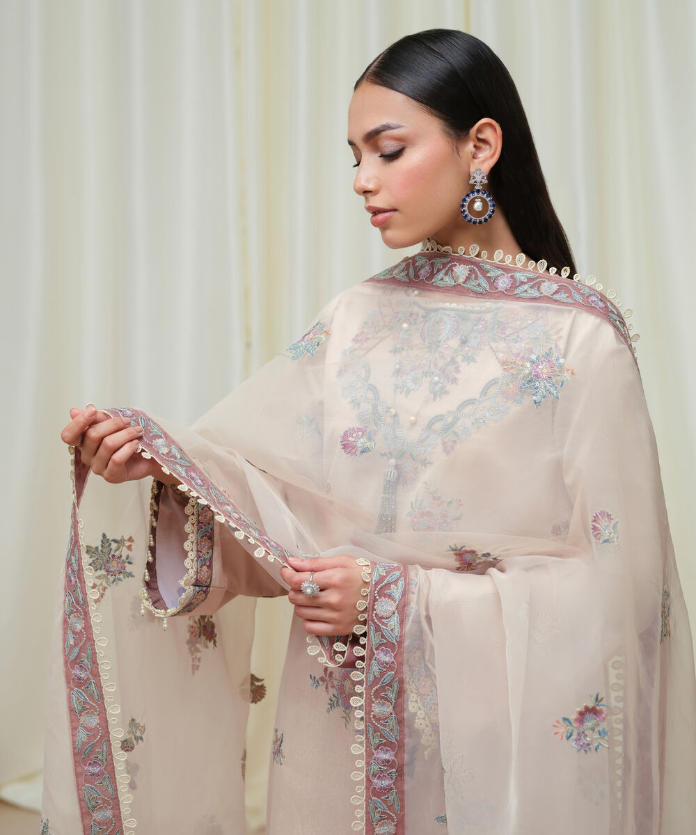 Women's Unstitched Cotton Net Dyed Three Piece Suit