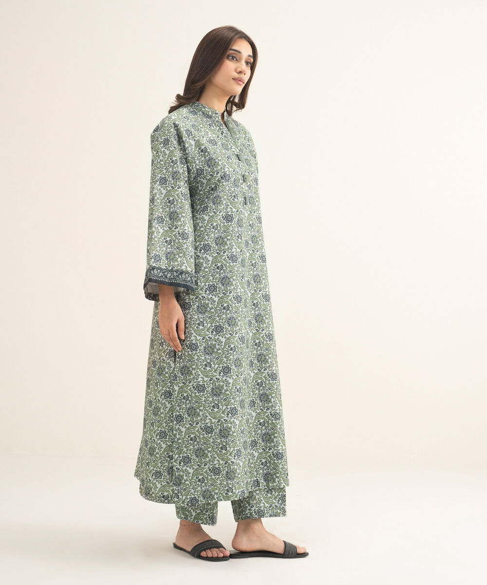 Women's Two Piece Multi Blended Karandi Printed Suit