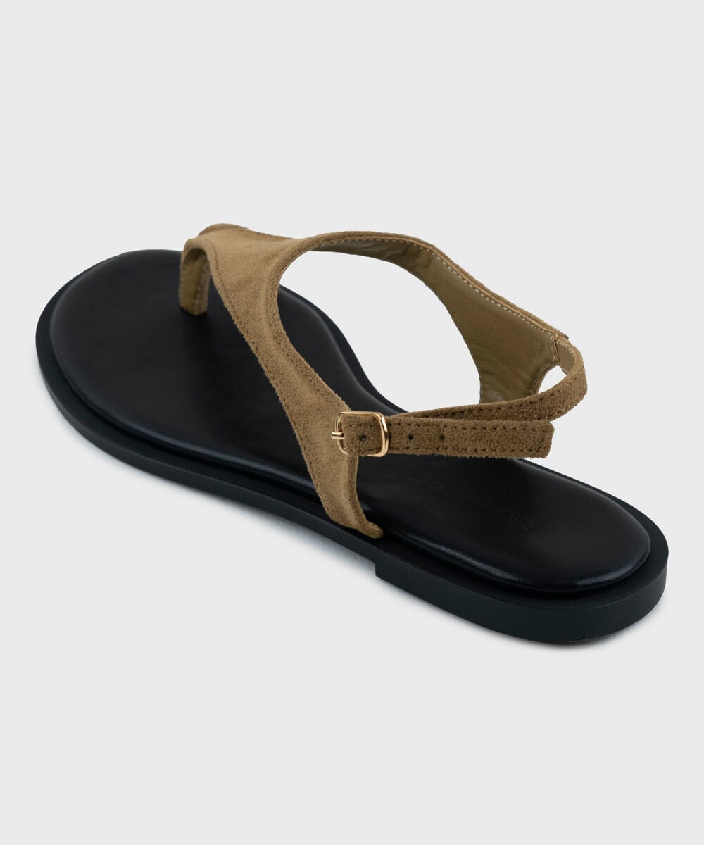 Women's Camel Brown Flat Sandal