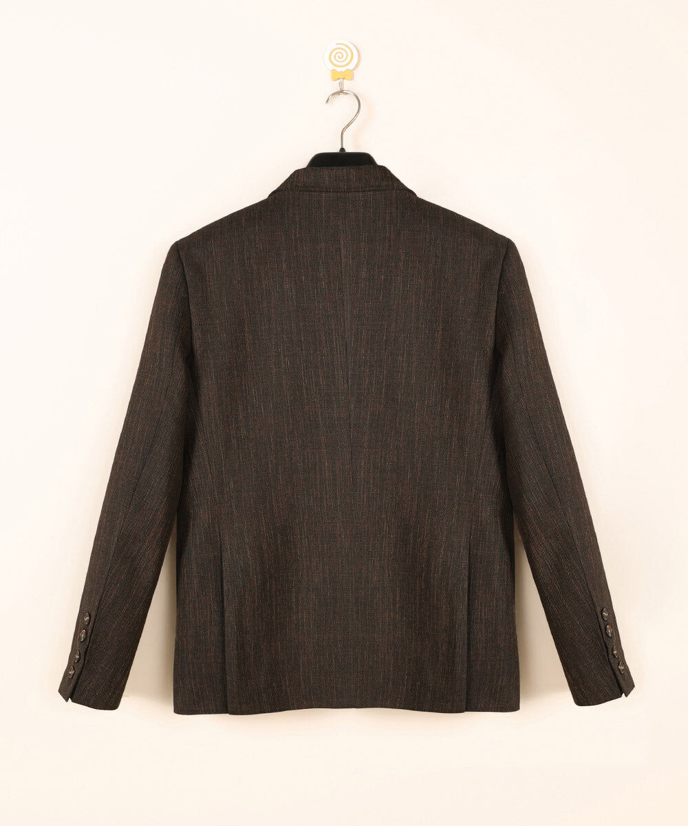 Men's Stitched Brown Tropical Fabric Coat