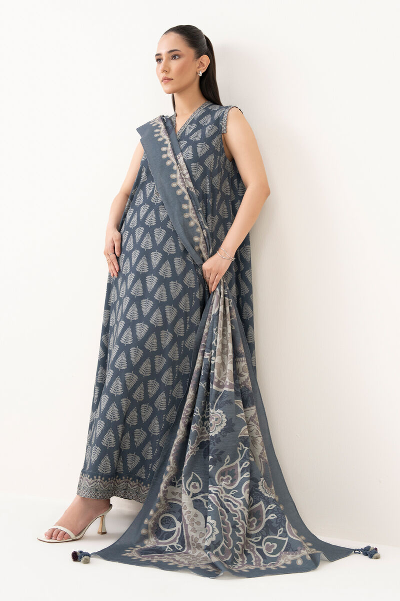 3 Piece - Printed Linen Suit