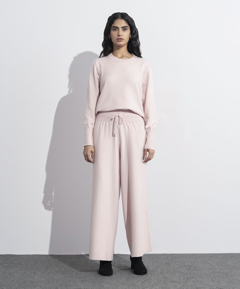 Women's Western Wear Powder Pink Pull-On Knit Culottes