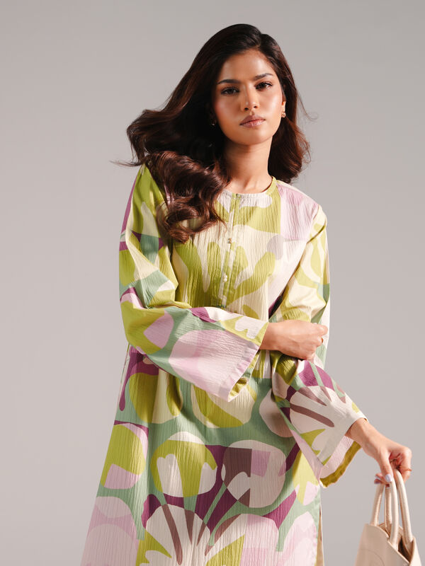 2 Piece - Printed Seersucker Suit