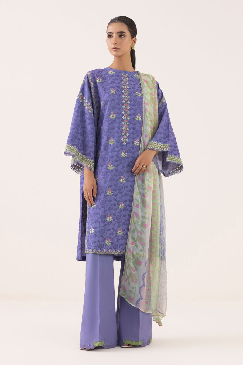 3 Piece - Embroidered Jacquard Suit