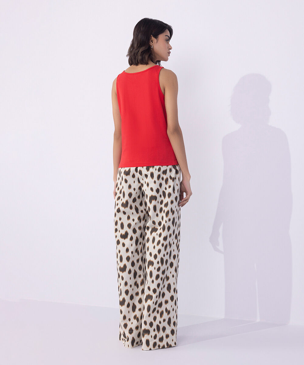 Women's Western Wear Red Sleeveless T-Shirt