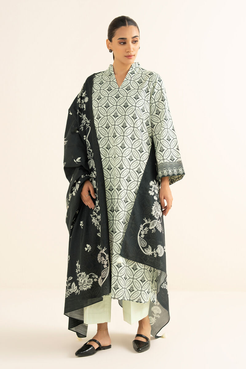 3 Piece - Printed Light Khaddar Suit