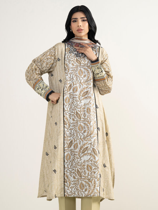 3 Piece - Embroidered Dobby Suit