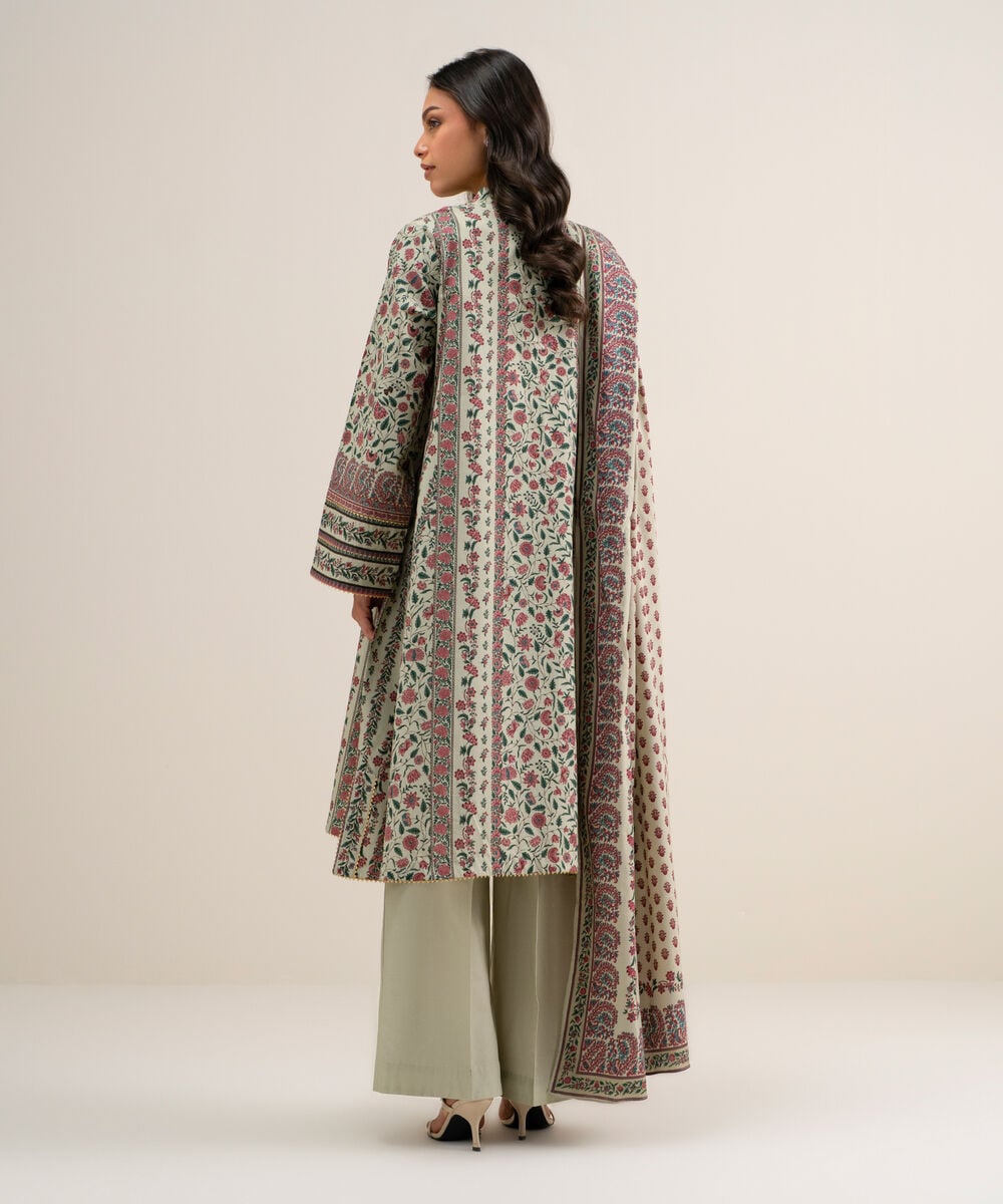 3 Piece - Printed Cotton Viscose Suit — Sapphire view 3