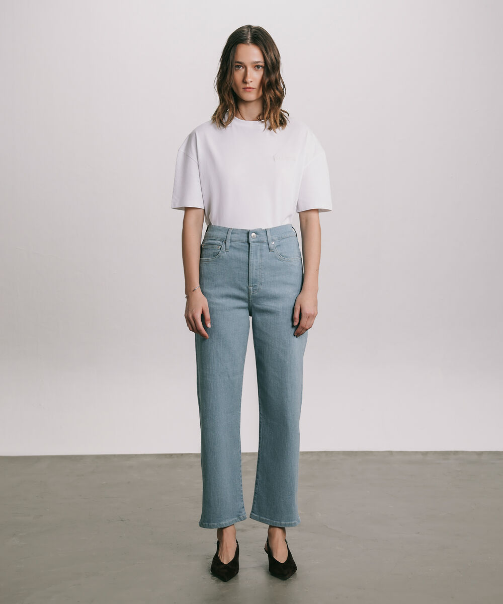 Women's Western Wear Blue High Rise Ankle Straight Jeans