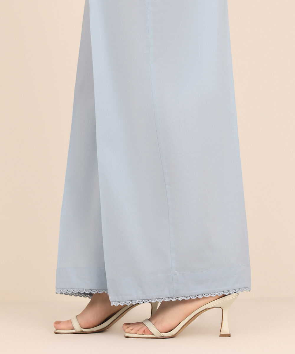 Women's RTW Cambric Blue Solid Culottes