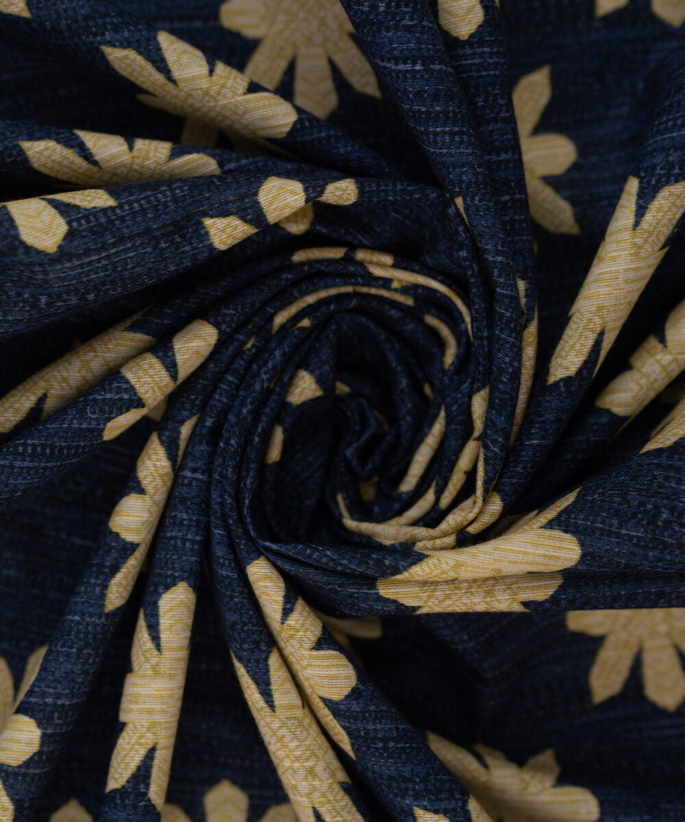 Printed Khaddar Blue Dupatta