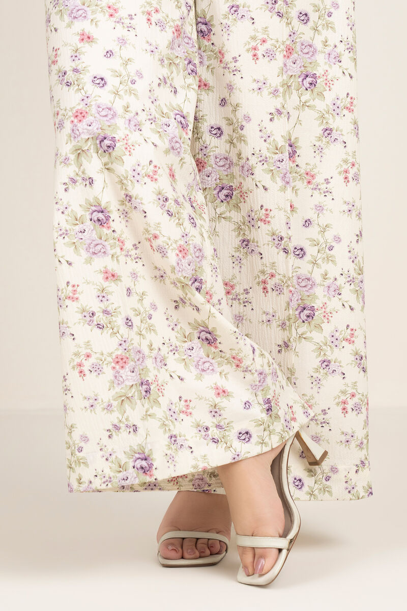 Pinted Seersucker Flared Pants