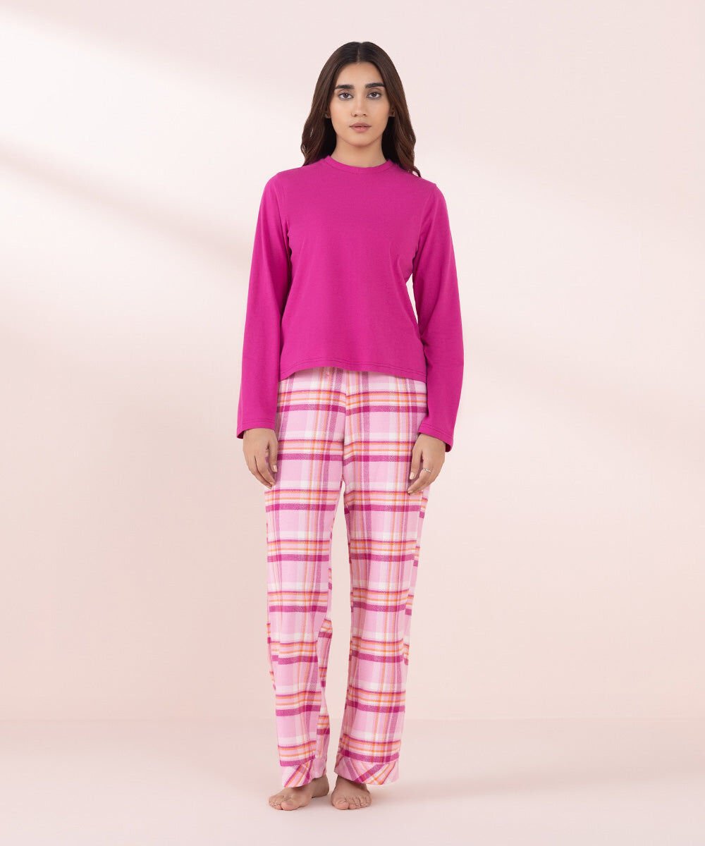 Full Sleeve T-Shirt Women's Sleepwear Pink Full Sleeve T-Shirt