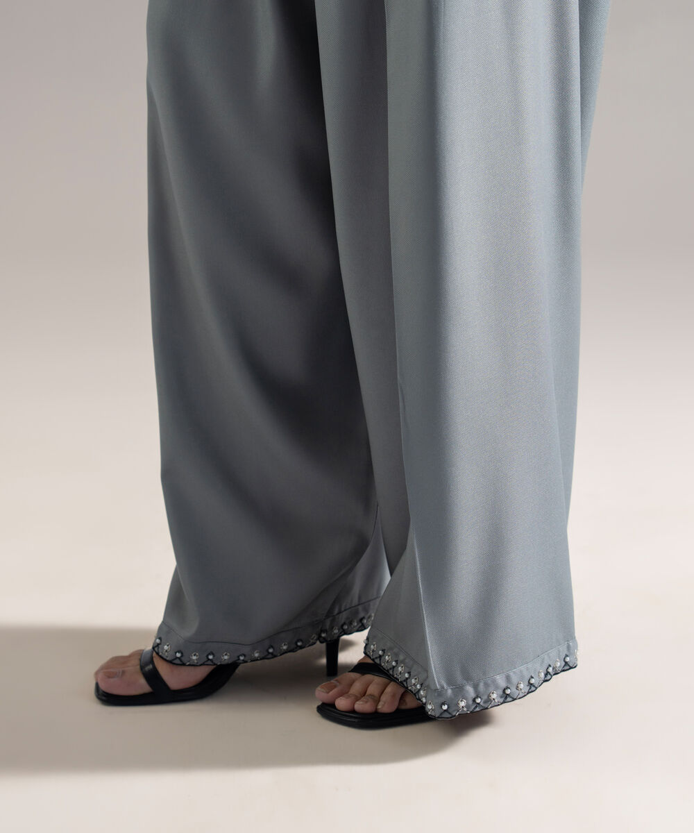 Women's RTW Bedford Solid Grey Farshi Shalwar