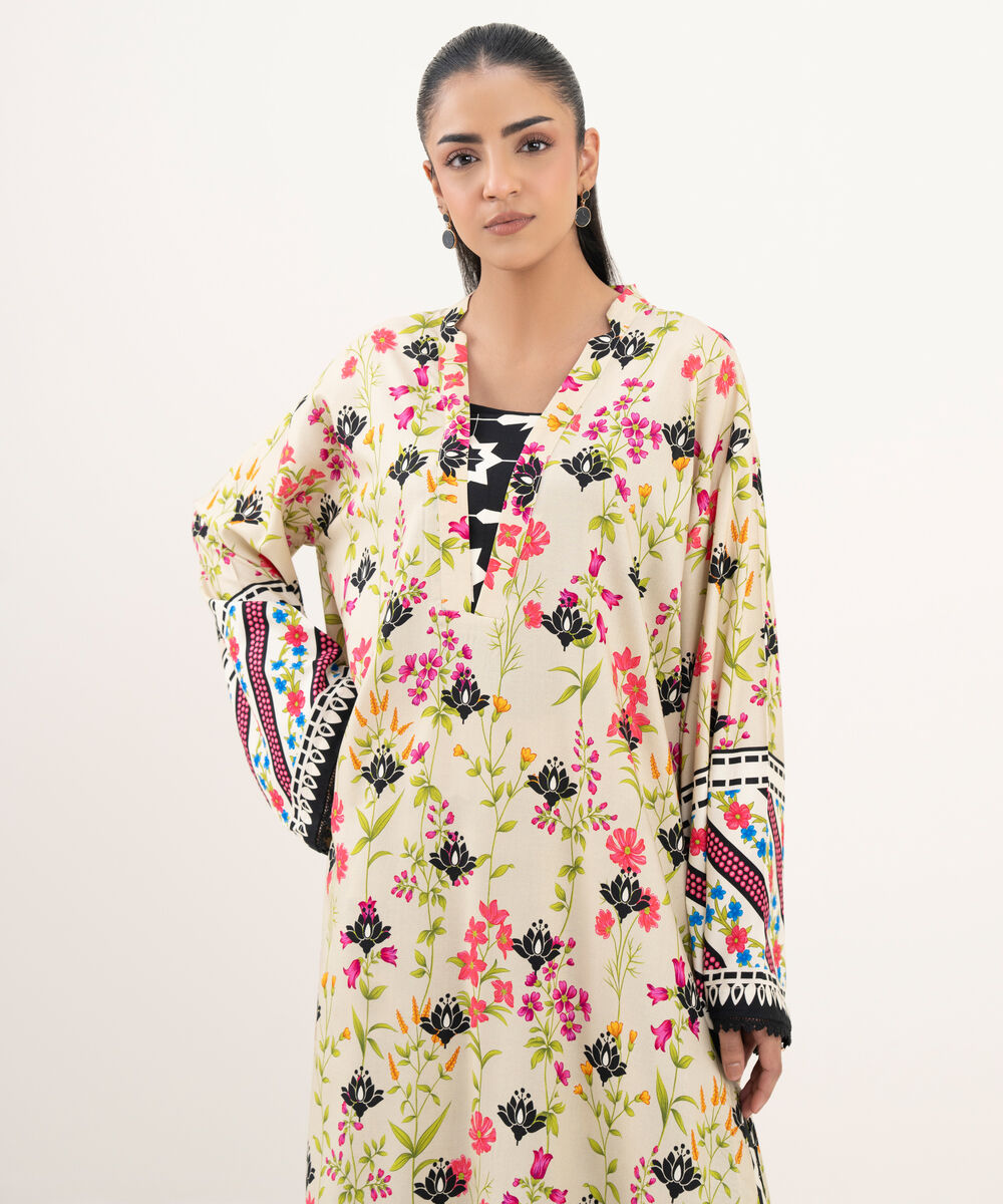 Women's RTW Viscose Linen Printed Straight Mint Green Shirt