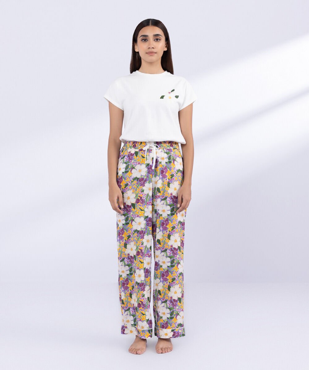 Printed Viscose Trousers Woman - Multi Printed Viscose Trousers
