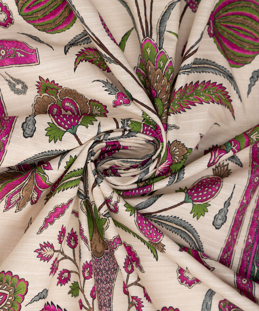 Printed Khaddar Off White Dupatta