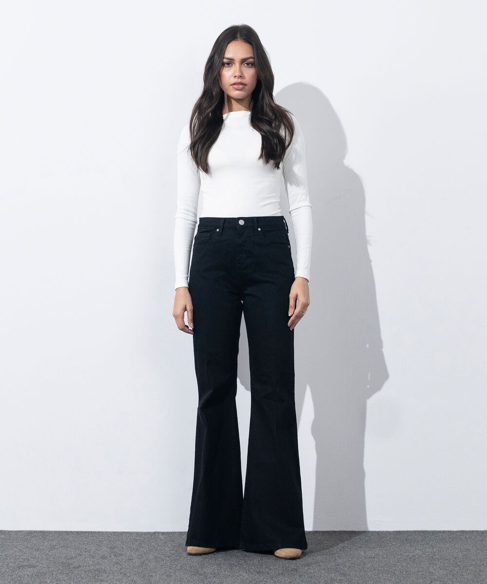 Women's Western Wear Black Boot Cut Jeans