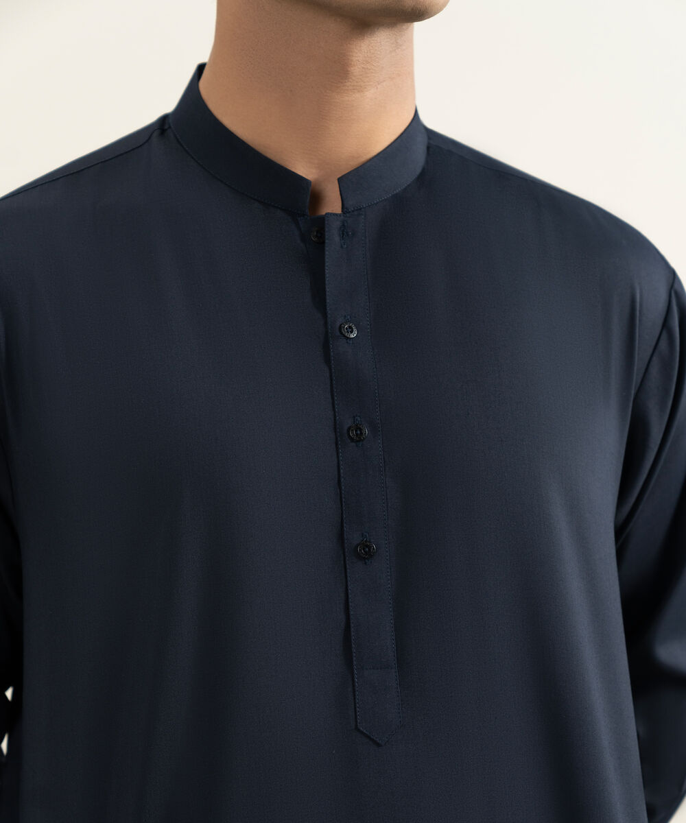 Men's navy Wash & Wear Kameez Shalwar