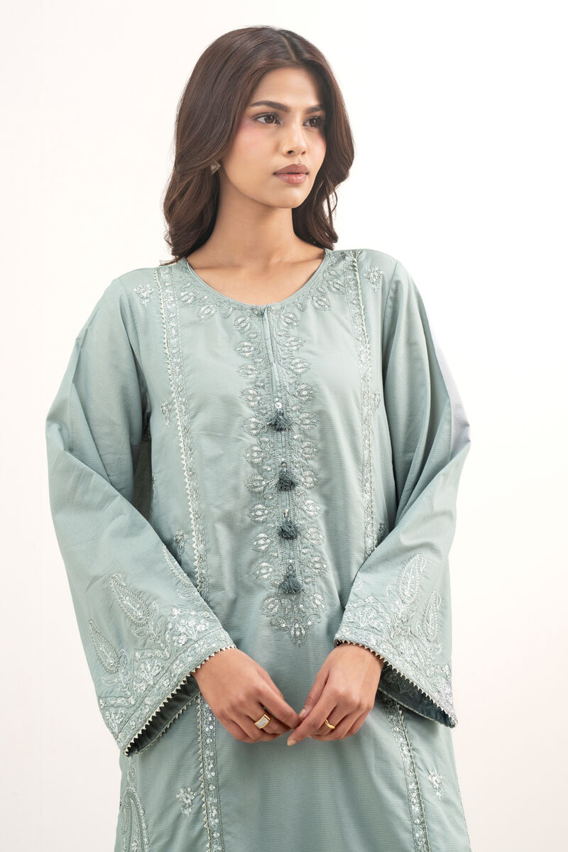 2 Piece - Embroidered Zari Lawn Suit