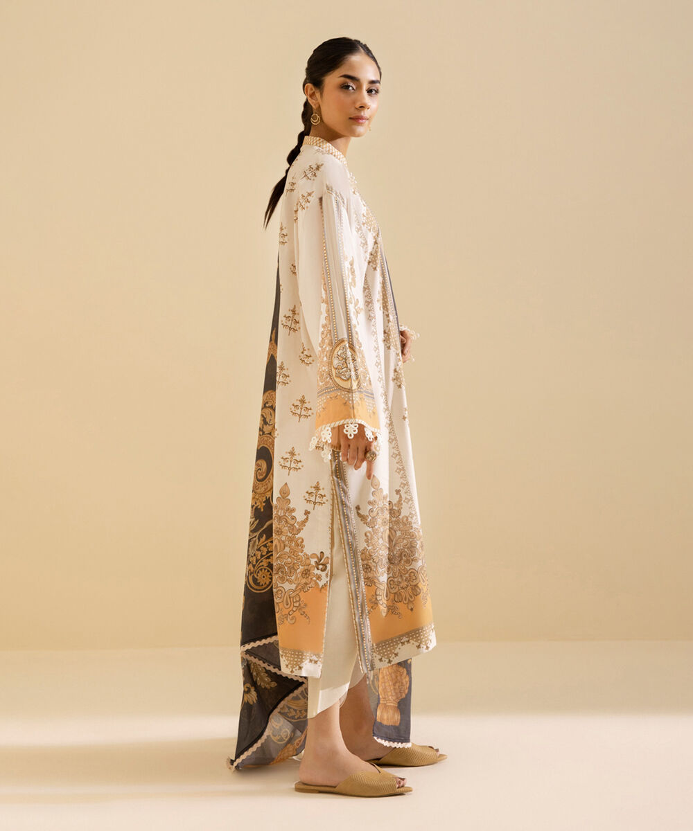 Womens Daily Unstitched 3 Piece - Printed Lawn Suit