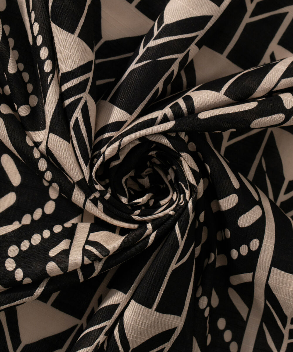 Women's RTW Khaddar Printed Black Dupatta
