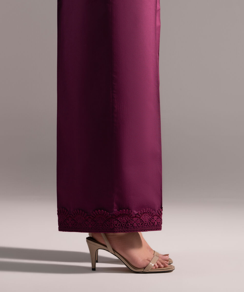 Women's RTW Cambric Solid Purple Culottes