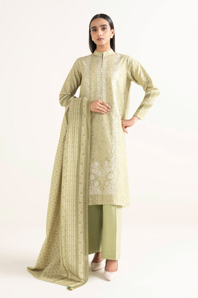 3 Piece - Embroidered Cotton Suit