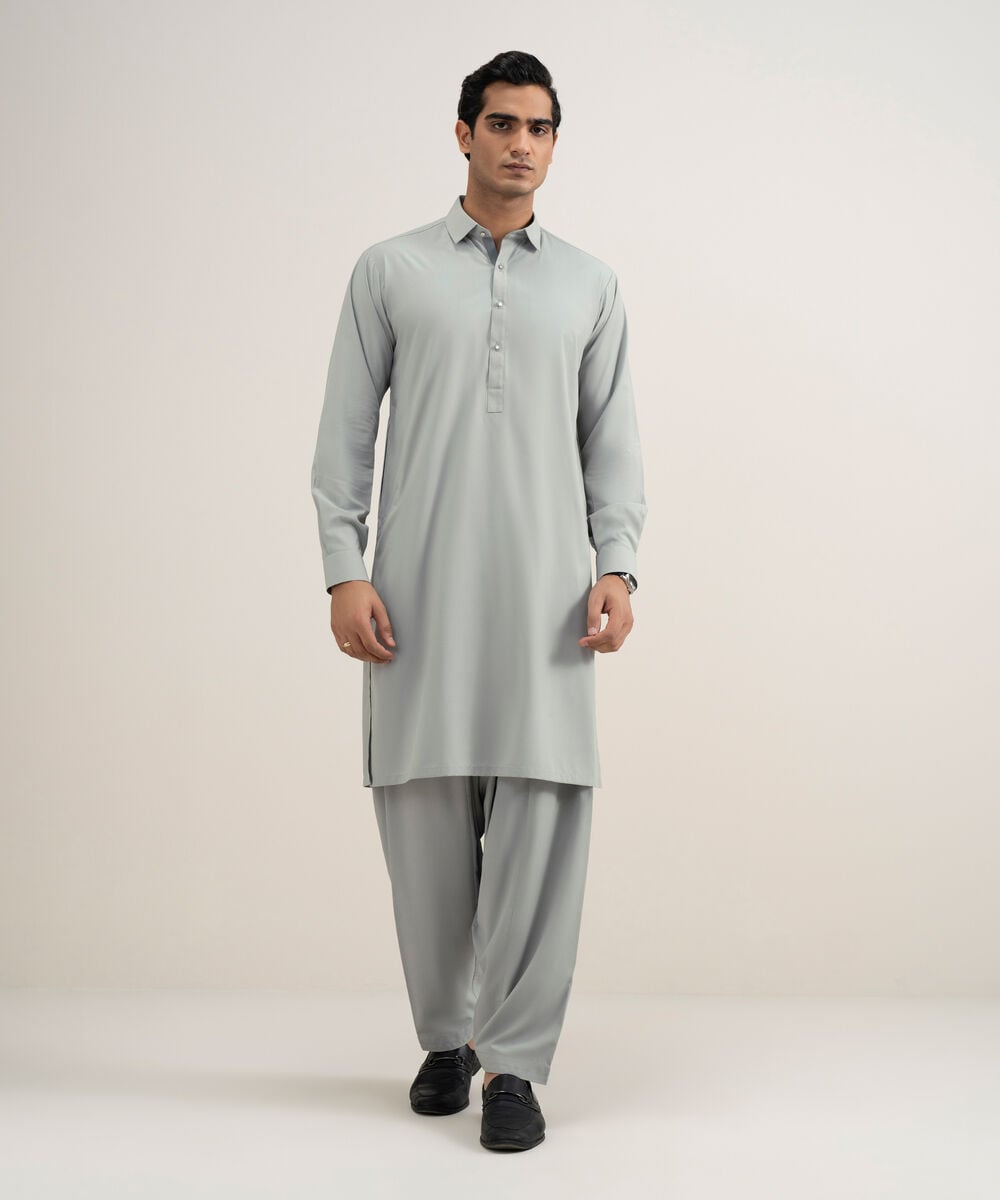 Men's Stitched Premium Wash & Wear Grey Suit