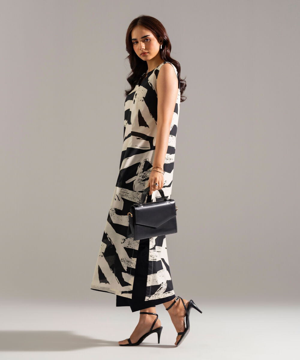 Women's RTW Slub Lawn Printed Multi Straight Shirt