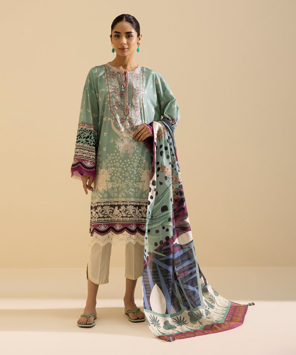 Womens Daily Unstitched 3 Piece - Printed Lawn Suit