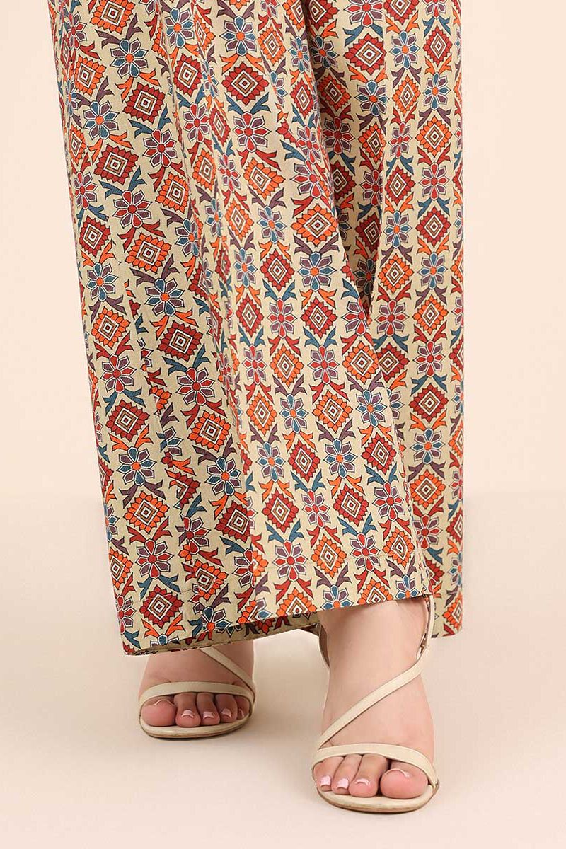 Printed Cambric Flared Pants
